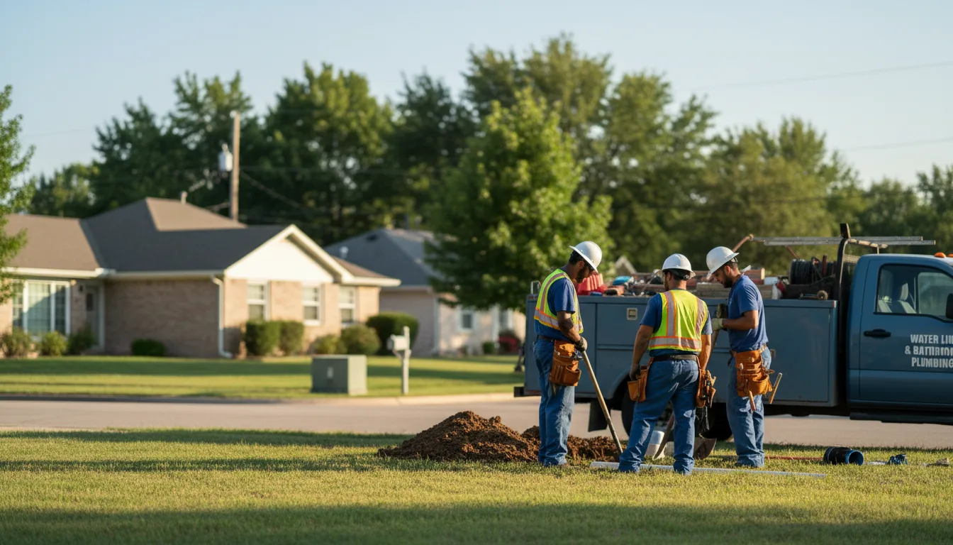 Residential water line and bathroom plumbing service in Houstonia, MO